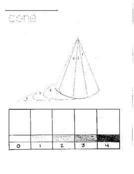 3D cone- shade by number worksheet by Mrs Speelman