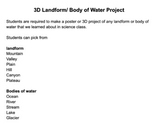 3D landform/ body of water project
