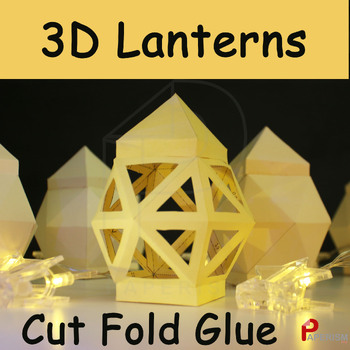 Preview of Ramadan Lantern craft, Ramadan celebration Decor, DIY EID Paper lantern, pdf