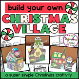 3D paper town Christmas village houses craft project