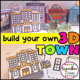 3D paper town project with 20 places in town