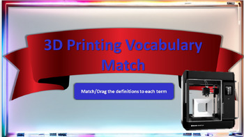 Preview of 3D printing Vocab Match Activity