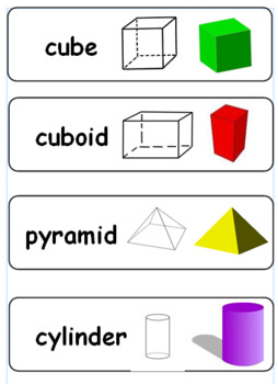 Preview of Properties of 3D shapes vocabulary