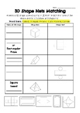 Polygons and 3D shapes and nets matching worksheet