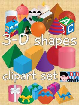 Preview of 3D shapes clipart set
