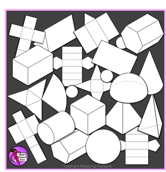 Shapes & their Nets clip art by Teachers Resource Force | TpT