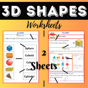 3D shapes worksheet by Fays Favourites | TPT