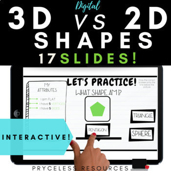 Preview of 3D vs 2D Shapes | Distance Learning | Interactive | Google Classroom