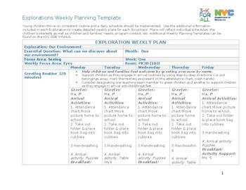 Preview of 3K Exploration Our Environment Unit 2 Seeing Week 1