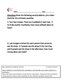 3.MD.A.1 Measurement and Data Word Problems First Grade Common Core Math Sheets