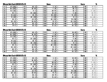 Preview of 3Minute Math Dash: Adding & Subtracting Integers (-50 to 50)