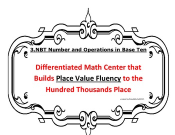 Preview of 3.NBT CCSS Differentiated Math Center that Builds Place Value Fluency to 100,000