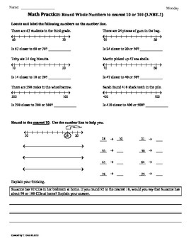 rounding numbers worksheets grade 3 teaching resources tpt