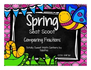 Preview of 3.NF.3d Spring Seat Scoot Class Activity Comparing Fractions