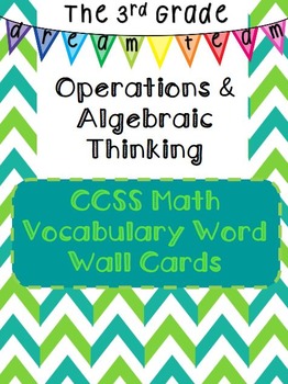 Preview of 3.OA CCSS Math Vocabulary - Word Wall