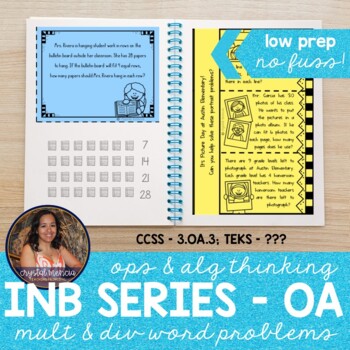 Preview of 3OA3 Multiplication and Division in Word Problems for Interactive Notebooks
