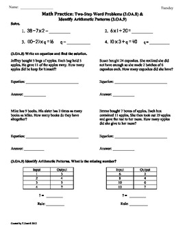 (3.OA.8 & 3.OA.9)3rd Grade Common Core Math Worksheets ...