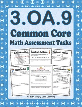 Preview of 3.OA.9 Math Assessment Tasks