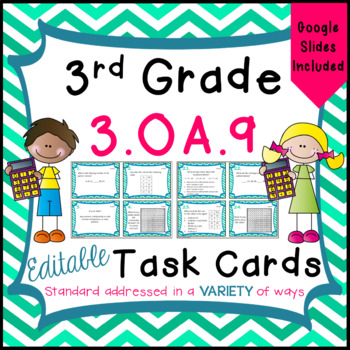 Preview of 3.OA.9 Task Cards for Third Grade Math Common Core - Patterns