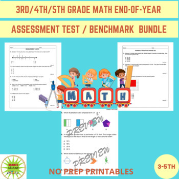 Preview of 3RD/4TH/5TH MATH DIAGNOSTIC/PLACEMENT/BEGINNING/END-OF YEAR/ALL STANDARDS BUNDLE