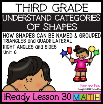 Preview of 3RD GRADE GEOMETRY UNDERSTANDING CATEGORIES OF SHAPES iREADY MATH UNIT 6 LSN 30