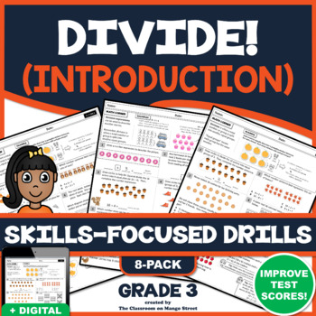 Preview of 3RD GRADE INTRO TO DIVISION: 8 Skills-Boosting Practice Worksheets