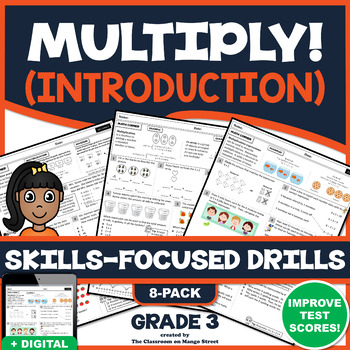 Preview of 3RD GRADE INTRO TO MULTIPLICATION: 8 Skills-Boosting Practice Worksheets