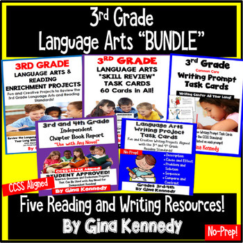 Preview of 3rd Grade Language Arts Bundle, Standards Aligned Reading & Writing Projects!