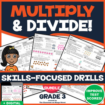 Preview of 3RD GRADE MULTIPLICATION & DIVISION BUNDLE: 34 Skills-Boosting Math Worksheets