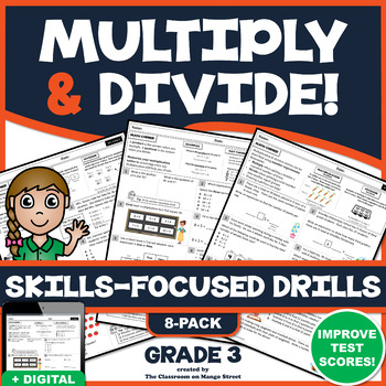 Preview of 3RD GRADE MULTIPLICATION & DIVISION REVIEW: 8 Skills-Boosting Math Worksheets