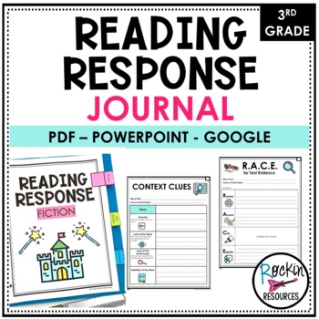 Preview of 3RD GRADE READING RESPONSE JOURNAL - READING RESPONSE WORKSHEETS