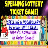 3RD GRADE Unit 1 Bundle WONDERS Spelling & Vocab Lottery Ticket Activities