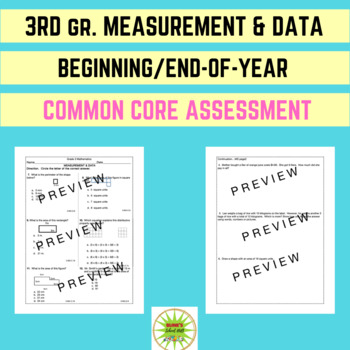 Preview of 3RD Grade MATH MEASUREMENT & DATA/ASSESSMENT/END-OF-YEAR/BEGINNING OF YEAR