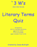 3W (word wall words) Literary Terms Quiz