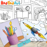 3d Back to School Coloring Pages - set of 8 Back to School