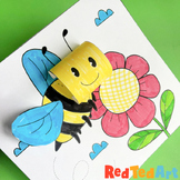 3d Coloring Page - Bee - Spring & Summer Fun - Cutting Skills