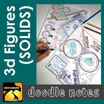 Preview of 3d Figures Geometry Doodle Notes | Identifying & Classifying Polyhedra (Solids)