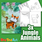 3d Jungle Coloring Pages - Tiger, Monkey, Snake - BUNDLE J