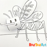 3d Mosquito Coloring Page - Fun 3d Paper Craft Fly for Ins