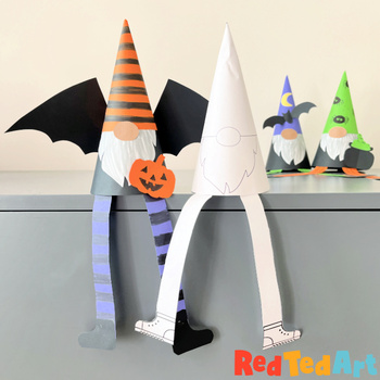 Preview of 3d Paper Gnome Cone for Halloween - Simple STEAM Craft-ivity for Fall Cone