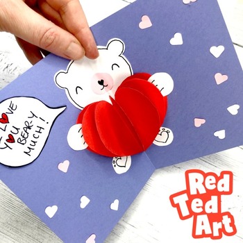 Pop Up Heart Valentine's Day or Mother's Day Basic Shapes & 3d