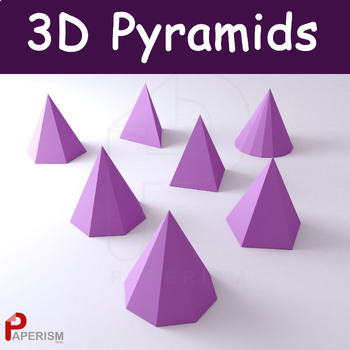 Preview of Different Types of Pyramid 3D Shape foldable Net - Printable Geometry - bundle 4