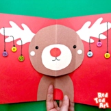 3d Reindeer Christmas Card - Pop Up Cards for Christmas - 