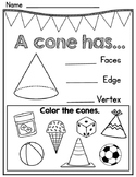 3D Shape Attribute and Application Worksheets