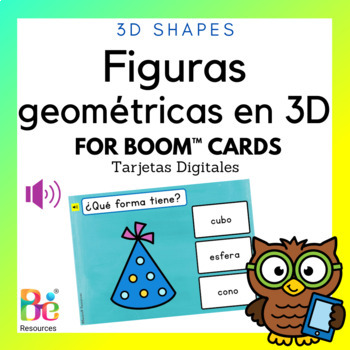 Preview of 3d Shapes in Spanish | Real Life Shapes | Digital Task Cards for Boom™️ Cards