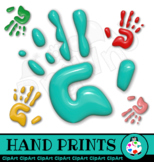 3d Shiny Hand Prints Clip Art