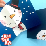 3d Snowman Christmas Card - Pop Up Cards for Winter - Snow