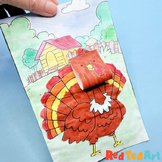 3d Turkey Coloring Page - Craft Activity for Fall & Thanksgiving
