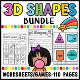3d shapes Kindergarten practice sheets