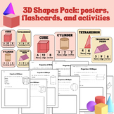 3d shapes bundle: posters, flashcards, and activities
